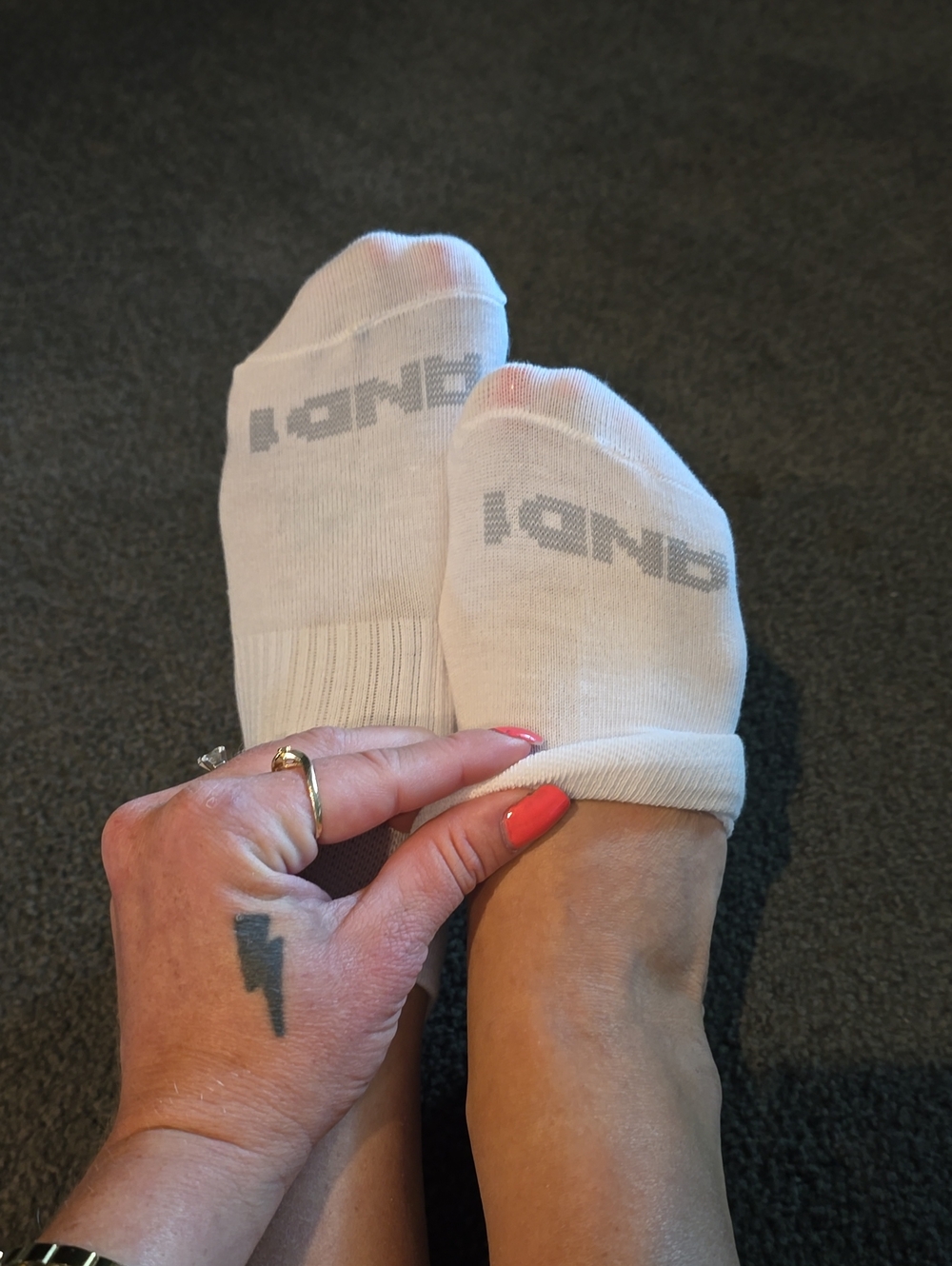 And1 White No-Show Anklet Socks with Gray Logo